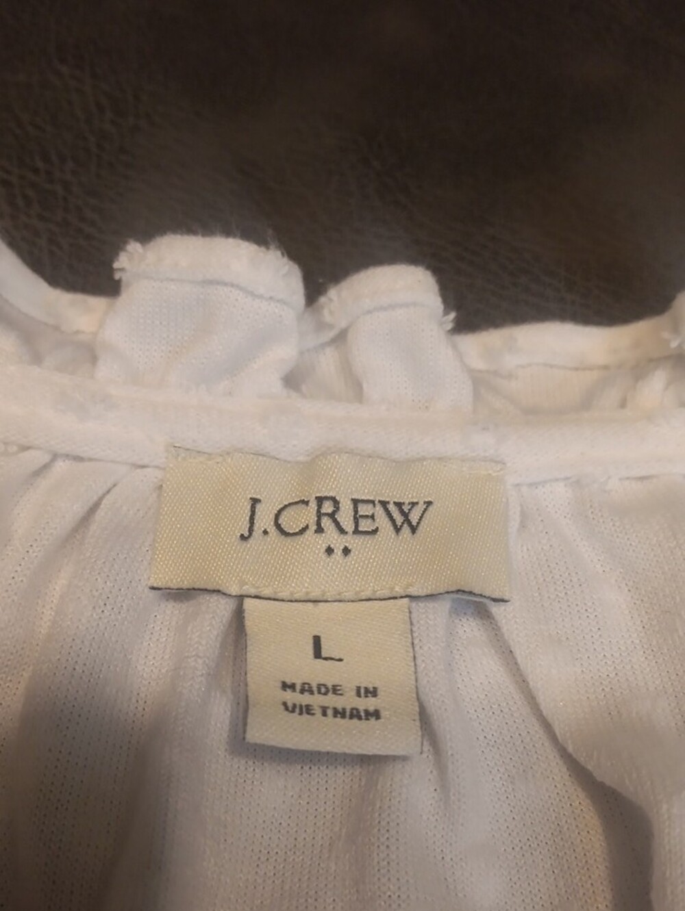 J. Crew White Swiss Dot V-Neck Ruffle-Cuff Cap Sleeve Top Size Large - Picture 7 of 10